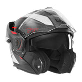 NOX Casco Abatible Premium Spinner ARK Blanco, Rojo y Negro