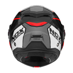 NOX Casco Abatible Premium Spinner ARK Blanco, Rojo y Negro