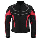 CHAQUETA DE MOTO TEXTILE MZONE VALECO NEGRO / ROJO