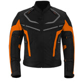 CHAQUETA DE MOTO TEXTILE MZONE VALECO NEGRO / NARANJA