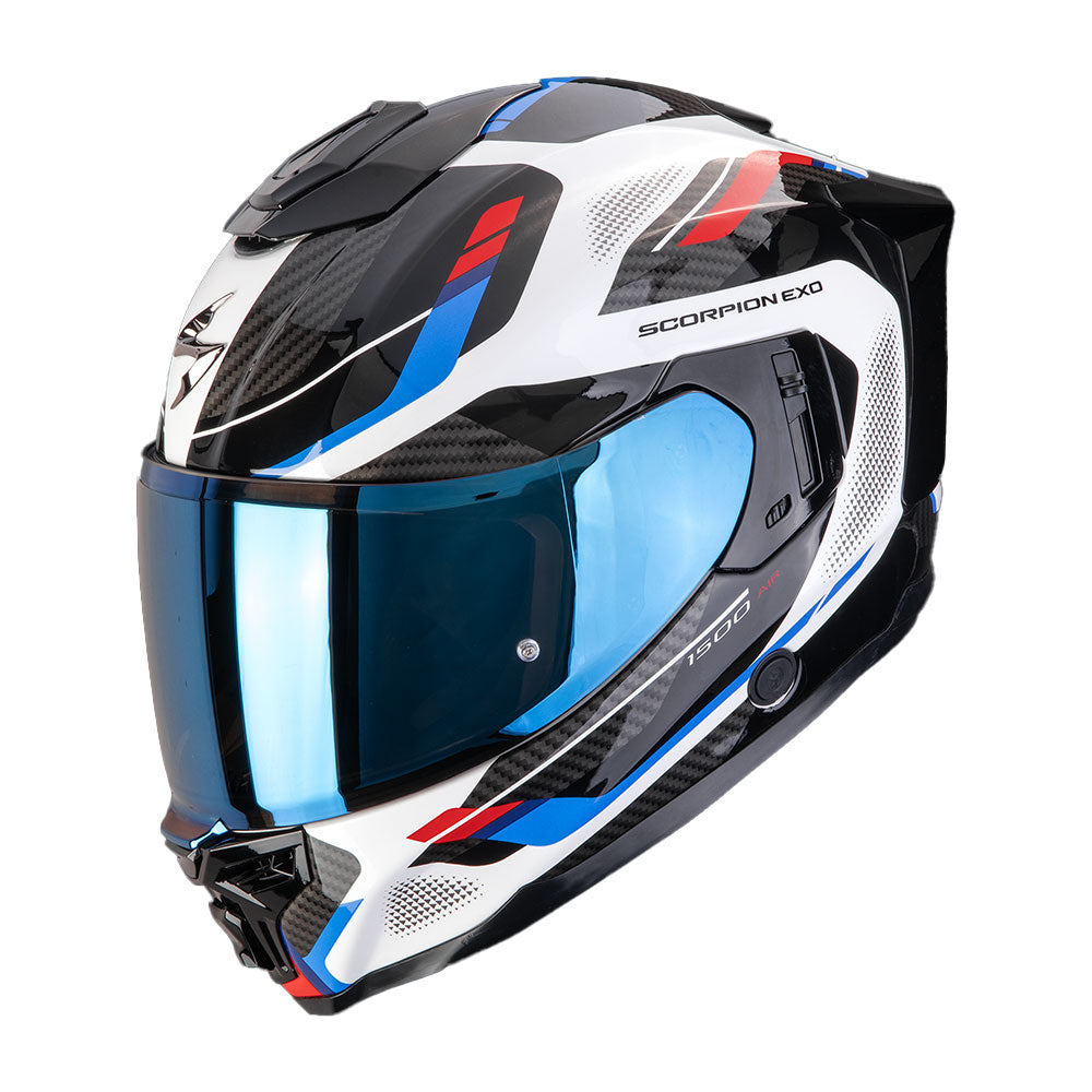 CASCO SCORPION EXO-1500 AIR SLEEK BLANCO / ROJO / AZUL