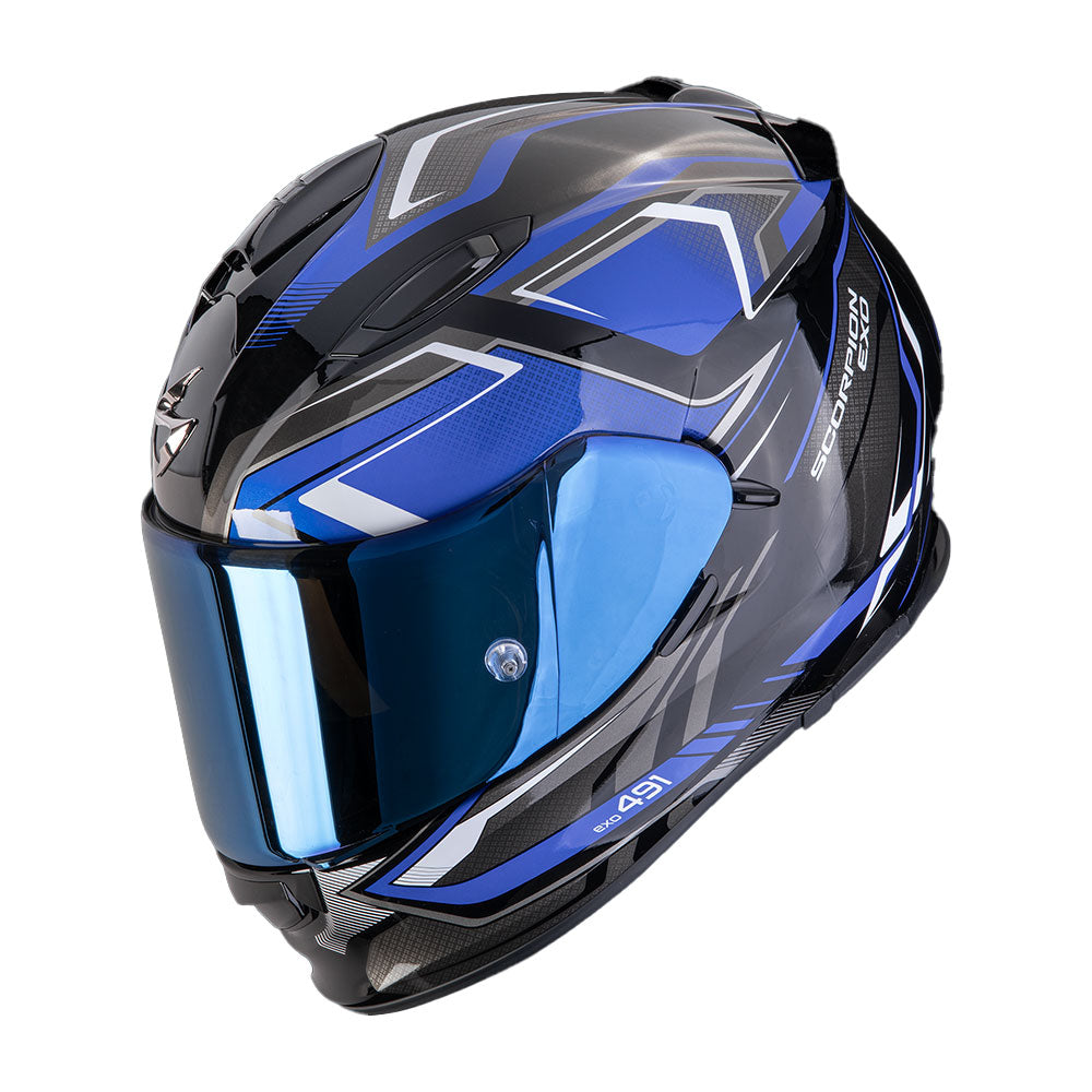 CASCO SCORPION EXO-491 ZUMO NEGRO / AZUL