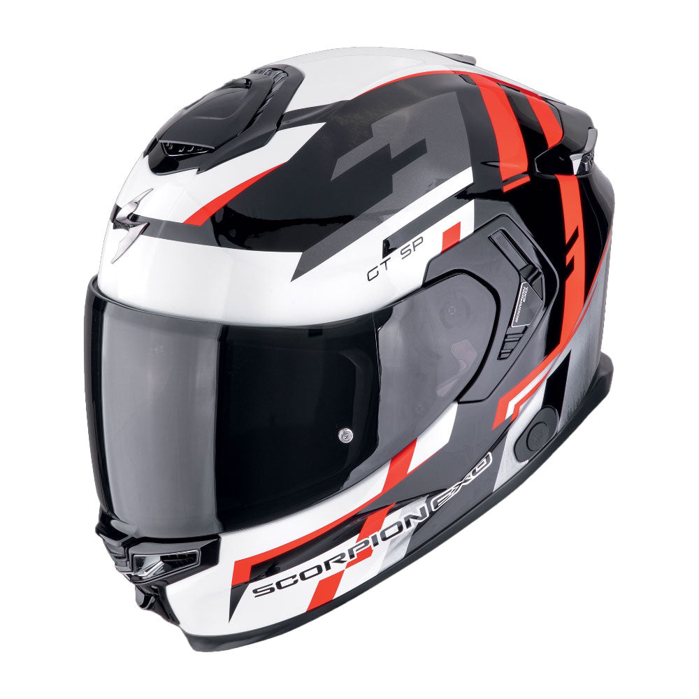CASCO SCORPION EXO-GT SP AIR TORNADO BLANCO / NEGRO / ROJO