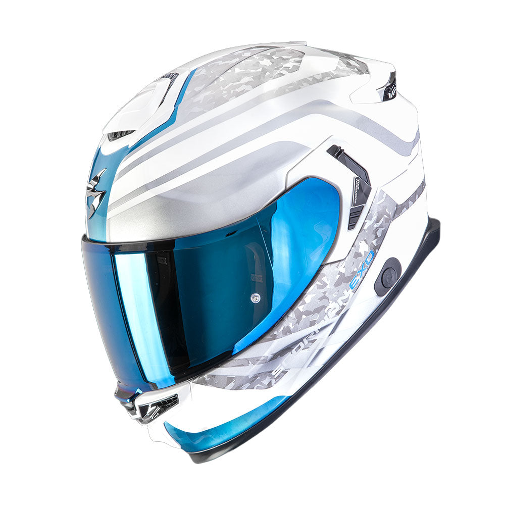 CASCO SCORPION EXO-GT SP AIR ARTEN BLANCO / AZUL