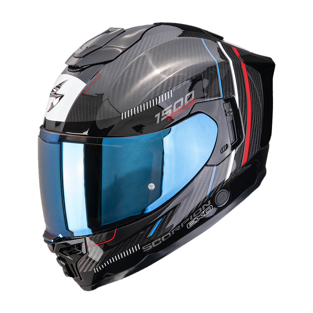 CASCO SCORPION EXO-1500 CARBON AIR ZITY NEGRO / ROJO / AZUL
