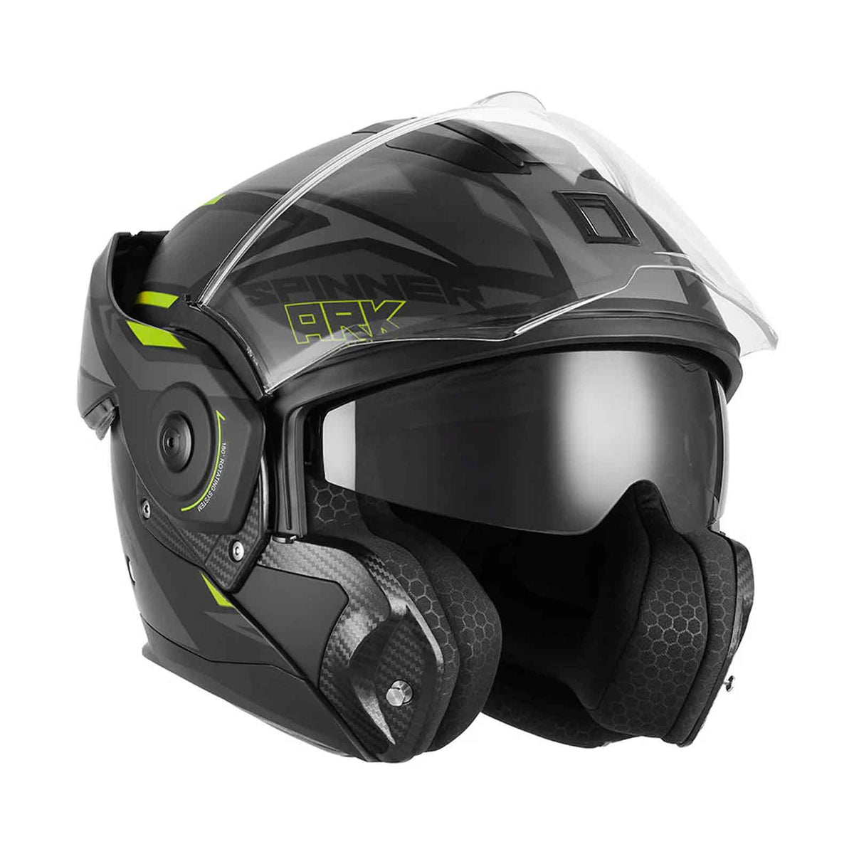 NOX Premium Casco Abatible Spinner ARK Negro Mate Flou