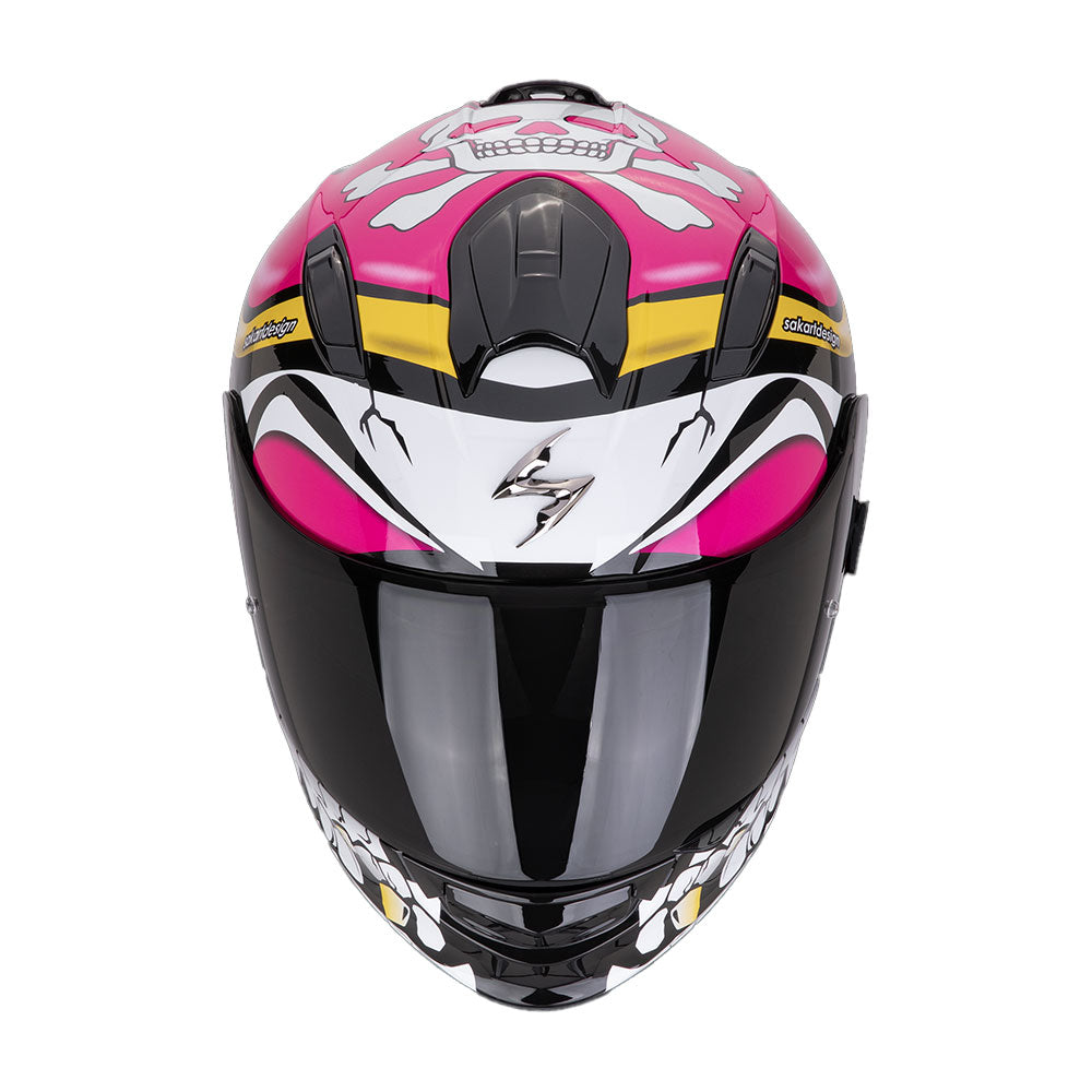 CASCO SCORPION EXO-491 PIRATA NEGRO / ROSA
