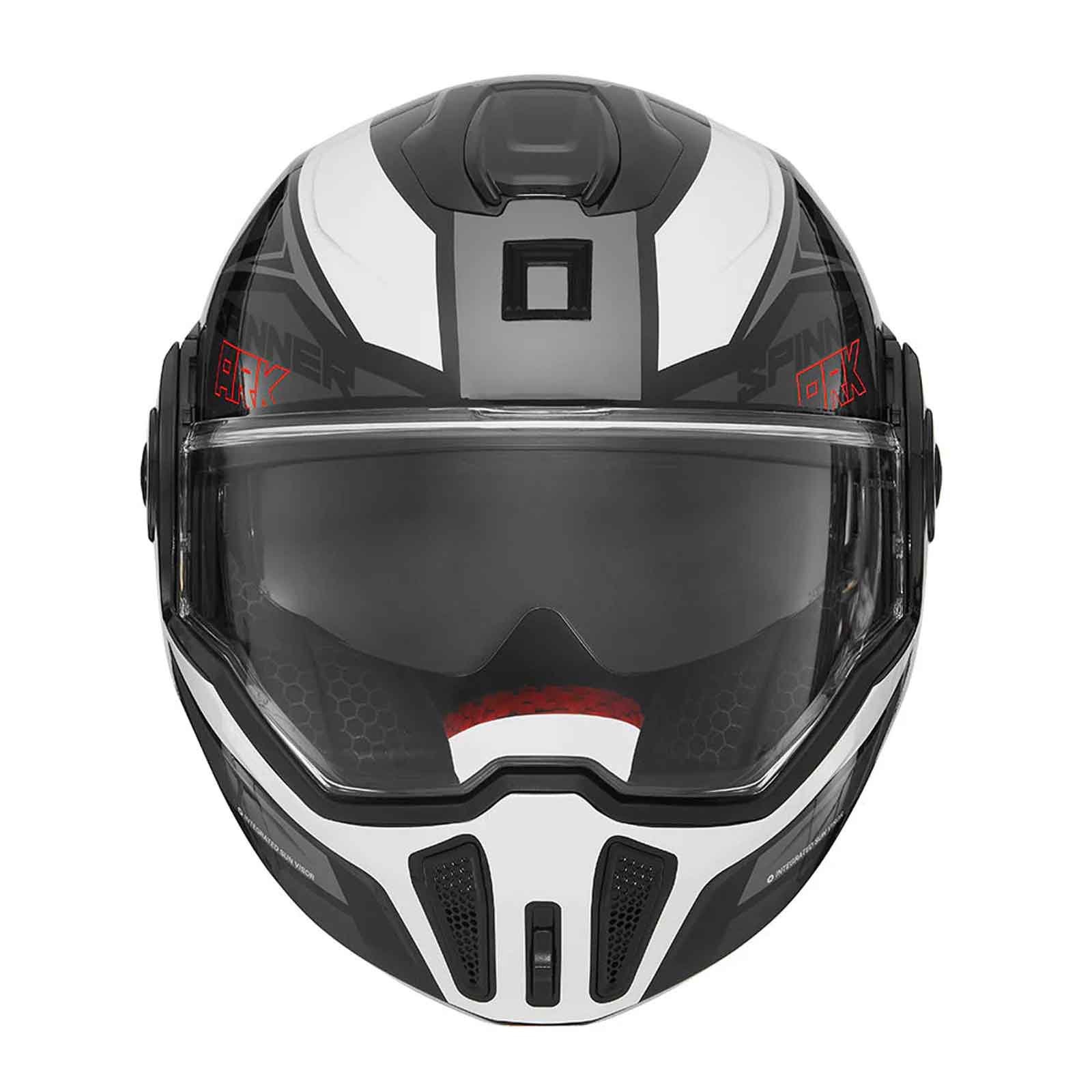 NOX Casco Abatible Premium Spinner ARK Blanco, Rosa y Negro