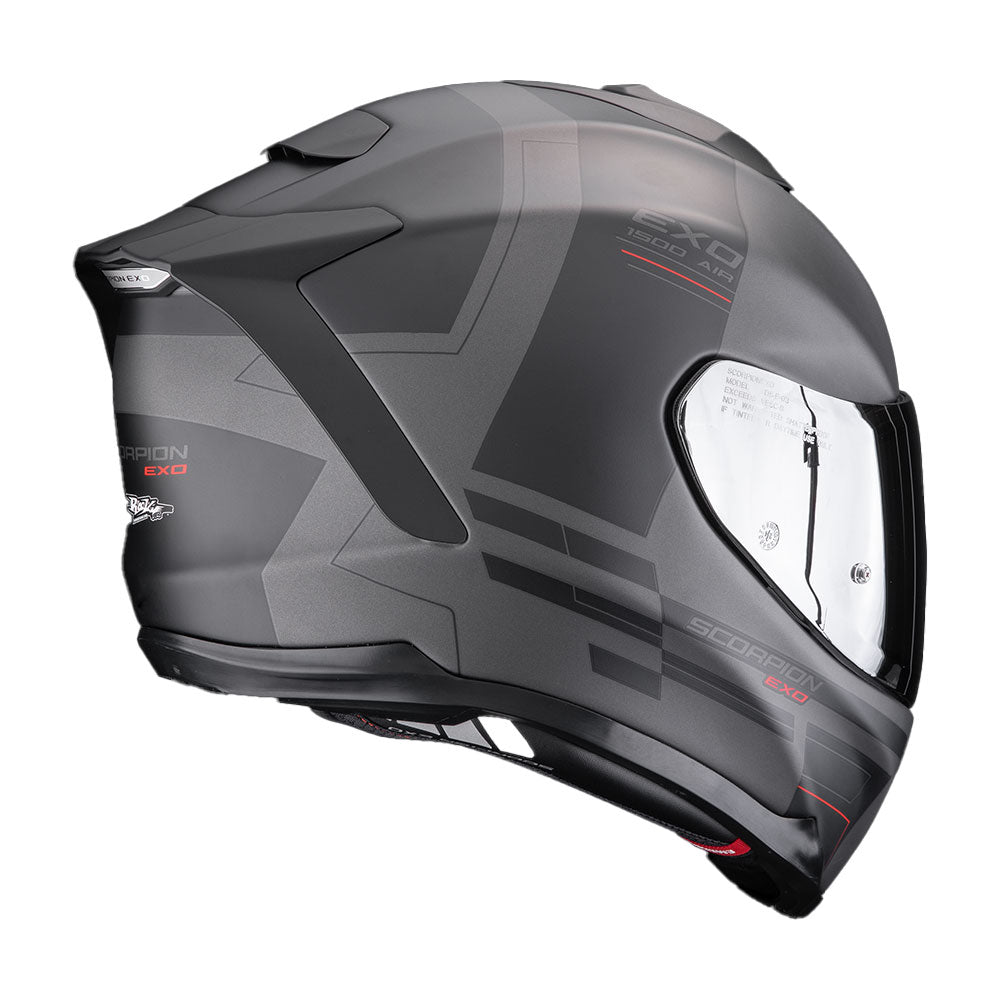 CASCO SCORPION EXO-1500 AIR DUAL GRIS MATT / NEGRO / ROJO