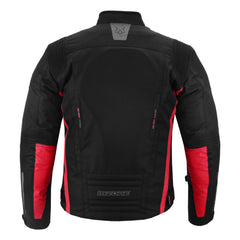CHAQUETA DE MOTO TEXTIL MZONE VALECO NEGRO / ROJO