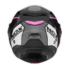 NOX Casco Abatible Premium Spinner ARK Blanco, Rosa y Negro