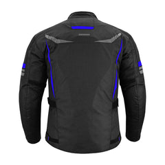 CHAQUETA DE MOTO TEXTIL MZONE NEKMA NEGRO / AZUL