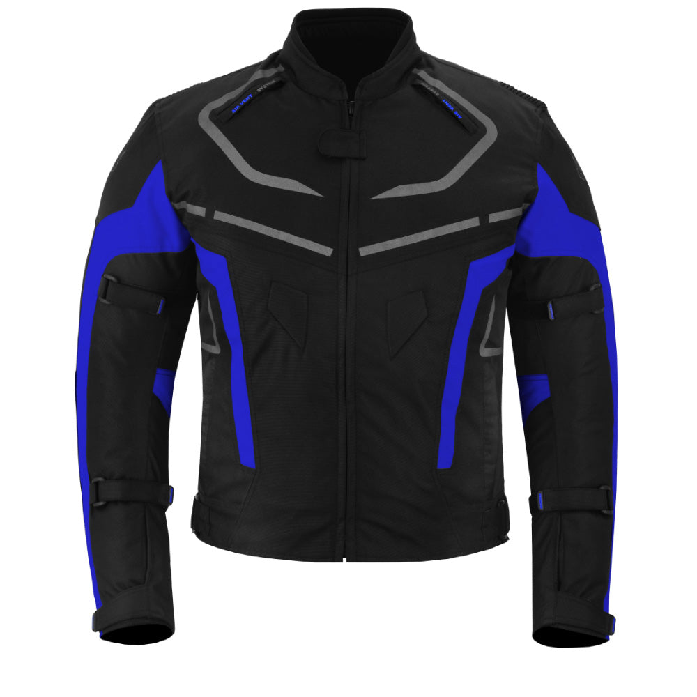 CHAQUETA DE MOTO TEXTIL MZONE VALECO NEGRO / AZUL