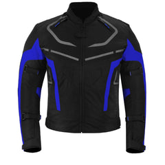 CHAQUETA DE MOTO TEXTIL MZONE VALECO NEGRO / AZUL