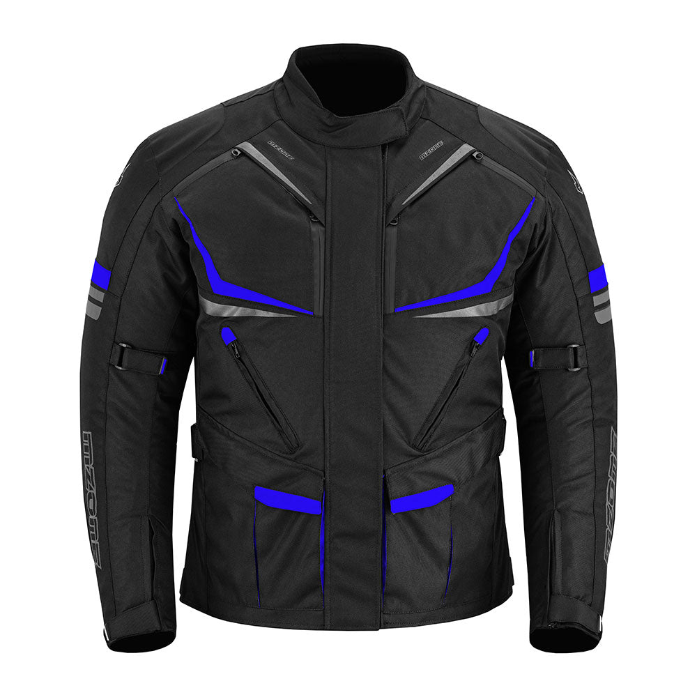 CHAQUETA DE MOTO TEXTIL MZONE NEKMA NEGRO / AZUL