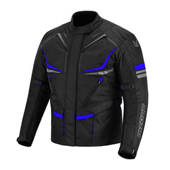 CHAQUETA DE MOTO TEXTIL MZONE NEKMA NEGRO / AZUL