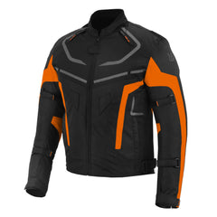 CHAQUETA DE MOTO TEXTILE MZONE VALECO NEGRO / NARANJA