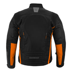 CHAQUETA DE MOTO TEXTILE MZONE VALECO NEGRO / NARANJA