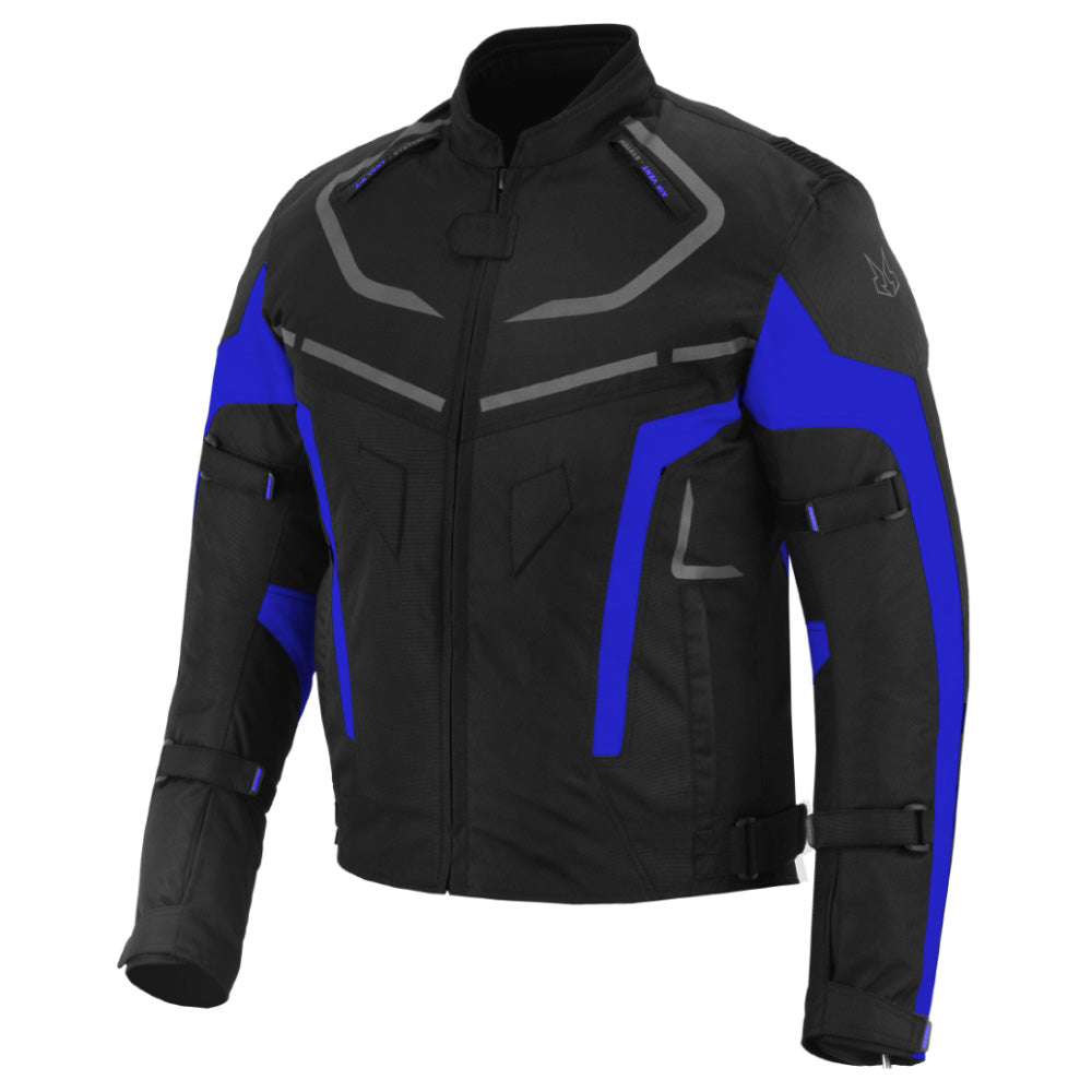 CHAQUETA DE MOTO TEXTIL MZONE VALECO NEGRO / AZUL