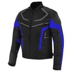 CHAQUETA DE MOTO TEXTIL MZONE VALECO NEGRO / AZUL