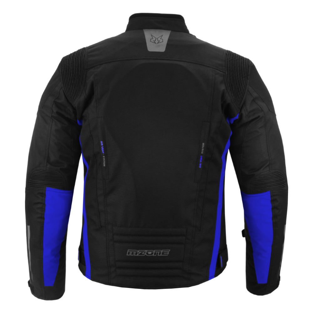CHAQUETA DE MOTO TEXTIL MZONE VALECO NEGRO / AZUL