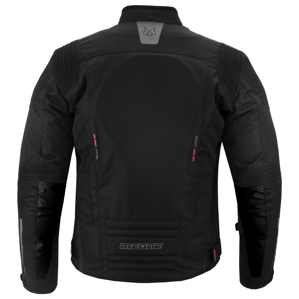 CHAQUETA DE MOTO TEXTIL MZONE VALECO NEGRO