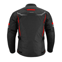 CHAQUETA DE MOTO TEXTIL MZONE NEKMA NEGRO / ROJO