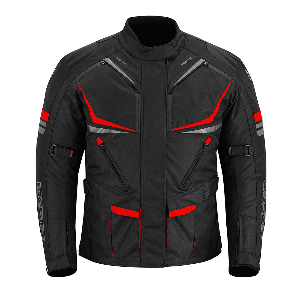 CHAQUETA DE MOTO TEXTIL MZONE NEKMA NEGRO / ROJO