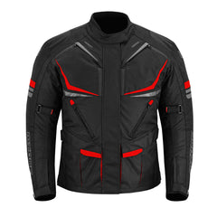 CHAQUETA DE MOTO TEXTIL MZONE NEKMA NEGRO / ROJO