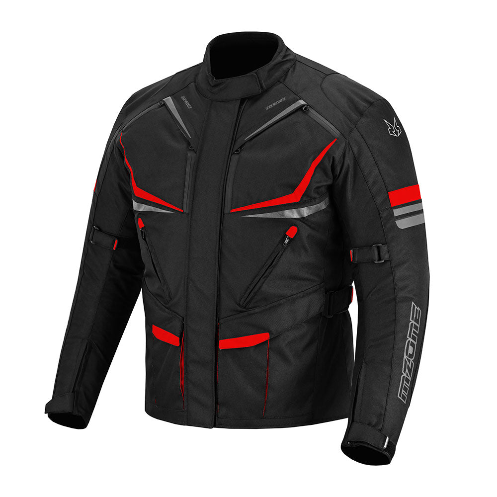 CHAQUETA DE MOTO TEXTIL MZONE NEKMA NEGRO / ROJO